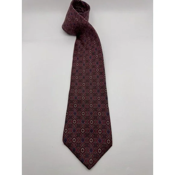 Vintage Strathmore by Richman All Silk Tie - Red Paisley Medallion Pattern