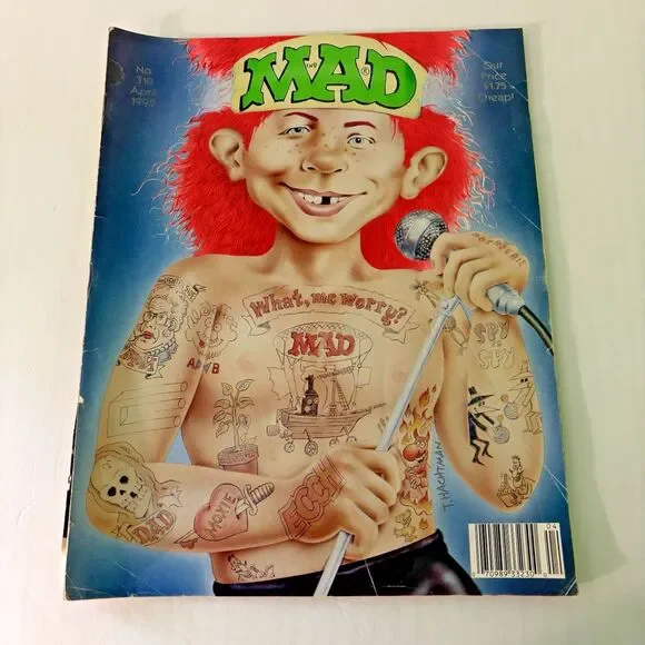 Mad Magazine April 1992 No 310 Humor Satire Vintage 90s Rock Metal