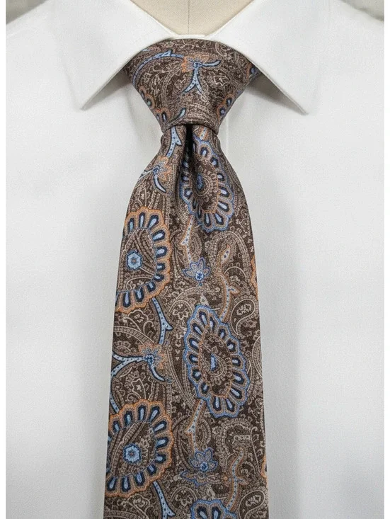 Robert Talbott Carmel Blue Silk Tie - Hand Sewn
