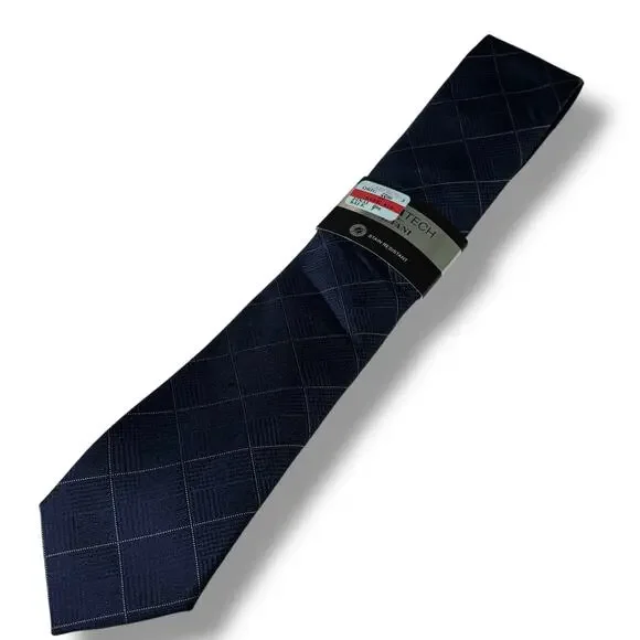 NWT Men’s Alfani Navy Plaid Tie