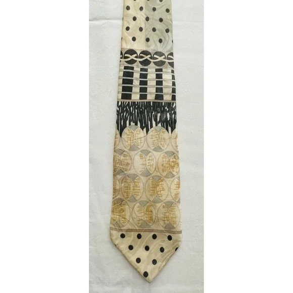 Rolencia Vintage‎ Silk Tie Unique Abstract Geometric Design Mens Tie 3.5