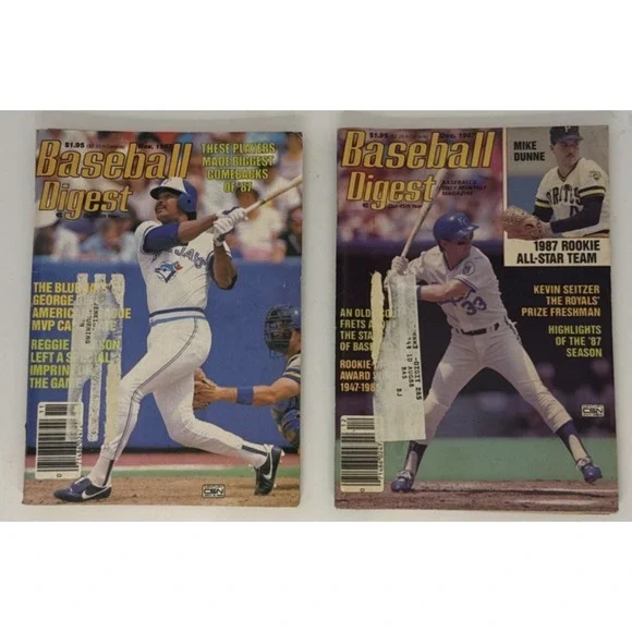 Vintage Baseball Digest Magazine 1987 Lot of 2