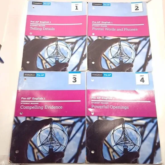 CollegeBoard Pre-AP English 1 Student Reader Edition Unit 1 2 3 4 workbooks book