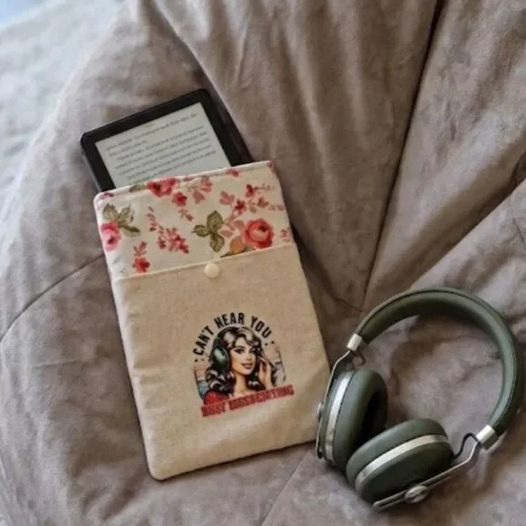 Floral Kindle Sleeve w/ Pocket Protective Book Cover for Essentials & Accessorie