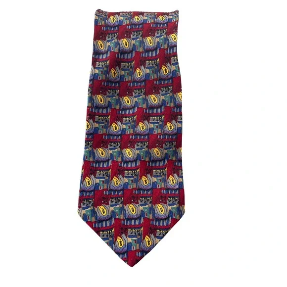 J‎ Garcia X-Long Necktie, Abstract Art Pattern, Men's Designer Tie