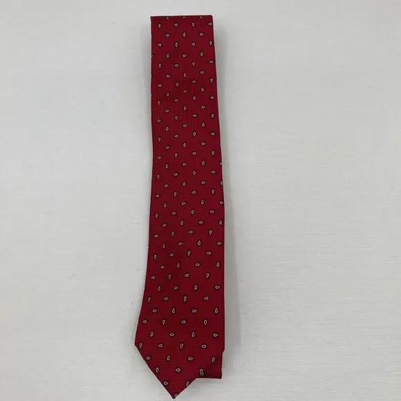 $69.50 Tommy Hilfiger Mens Paisley Tie Red Oxford ONE SIZE NWT