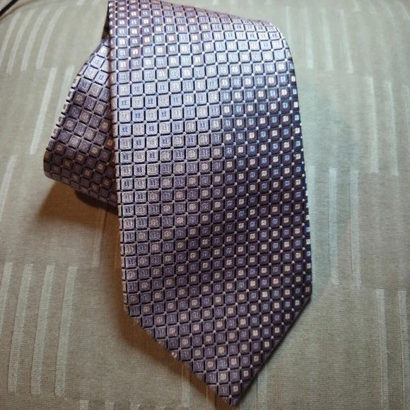 Geoffrey Beene Mens Geometric Pattern Silk Blend Necktie Formal Business‎ Tie