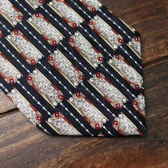 VTG Jos A Bank‎ Premier Collection Extra Long Men's Neck Tie Silk - Golf Print