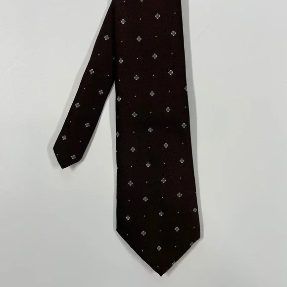 Vtg Carson Pirie Scott Silk Brown Geometric Medallion Necktie Mens OS