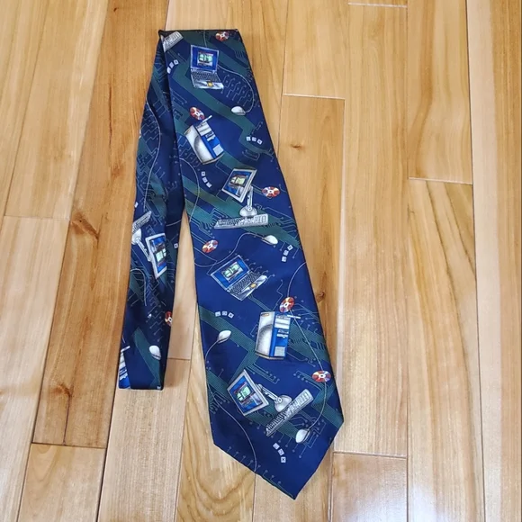 Christian‎ Pelini Tech Computer Silk Tie 58