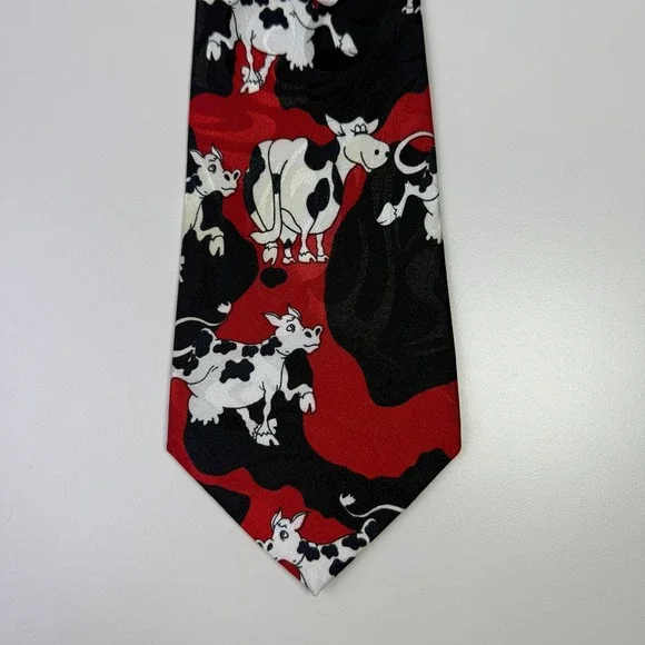 Fratello Hand Made Novelty Cow Print Men's‎ Necktie 58