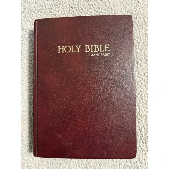 Holy Bible KJV Dugan 712 Giant Print Red Letter Ed Imitation Buffalo Leather EUC