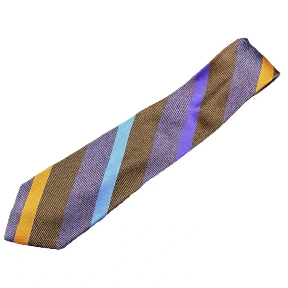 Silk Striped‎ Dress Tie Workwear Preppy Italy Classic