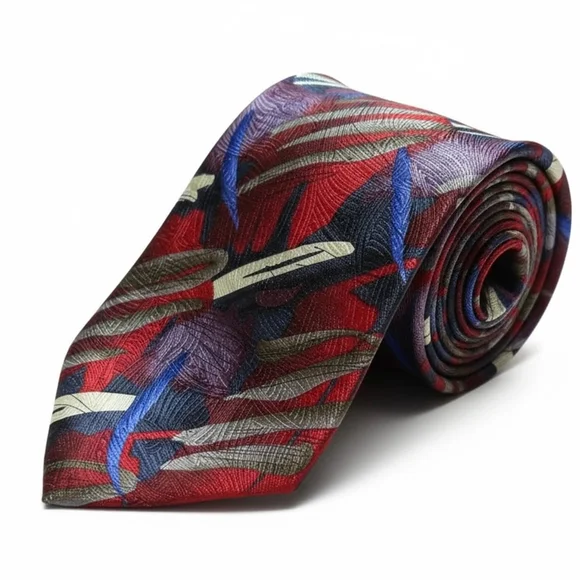 J. Garcia Men’s Zoot Collection Fifty-Four 100% Silk Red Blue
