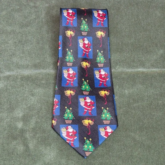 The Christmas Collection Santa Neck‎ Tie Novelty Holiday Christmas Tree Bells