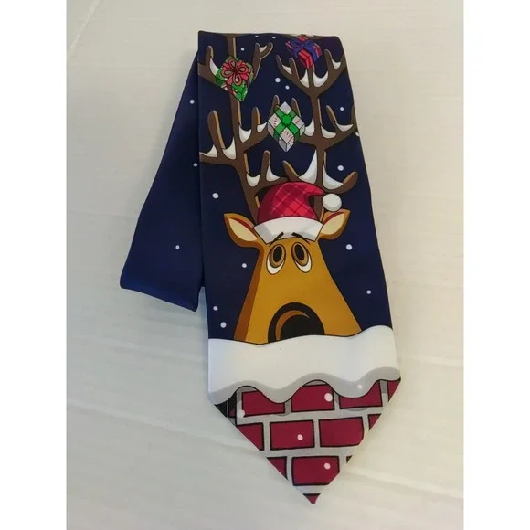 Yule Tie Greetings‎ Hallmark Men Novelty Christmas Holiday Reindeer 59
