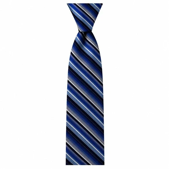 ARROW Striped Necktie Blue‎ White Black Polyester Tie