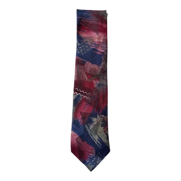 Nicola Paone Necktie Abstract Art‎ to Wear Silk Tie Red Designer Abstract Retro