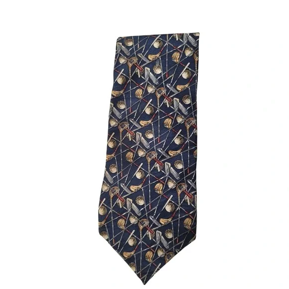 Golf Balls/Clubs Blue Necktie Crooks&Creed London Tournament 100% Silk Hand Made