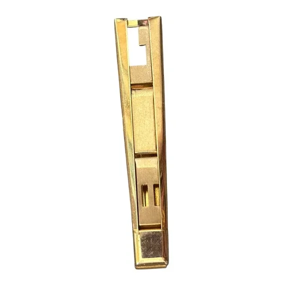 Swank‎ Vintage Mens Gold Tone Geometric Cutout Tie Clip MCM Accessory