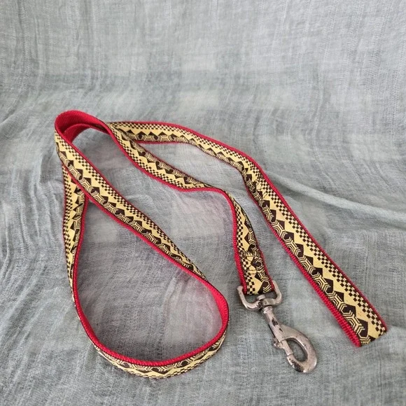 Artsy Unbranded Dog Animal Leash Colorful Geometric Design Red Yellow Black 58