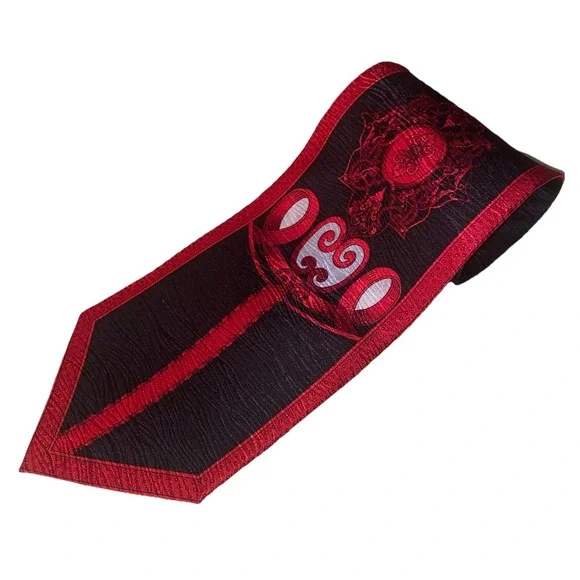Bruno Piattelli Mens Red&Black Paisley 100%‎ Silk Necktie 58
