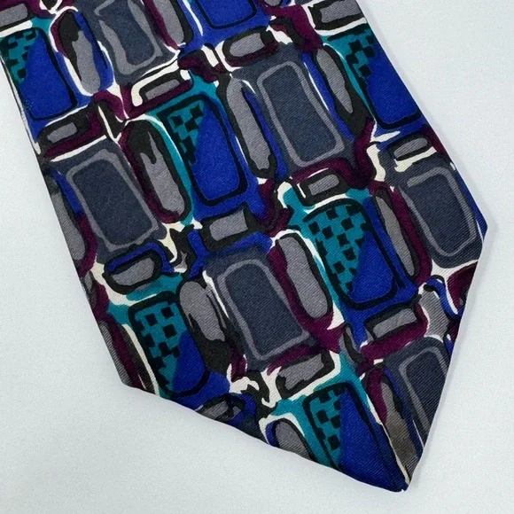 Vintage Viaggio Abstract Silk Neck Tie, retro, office, work, business, suit‎
