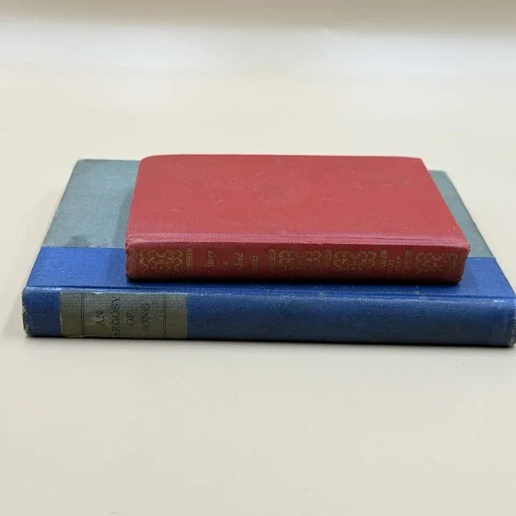 Set of 2 Antique Books Song Opera Music Decorative Hardcover Display Decor VTG