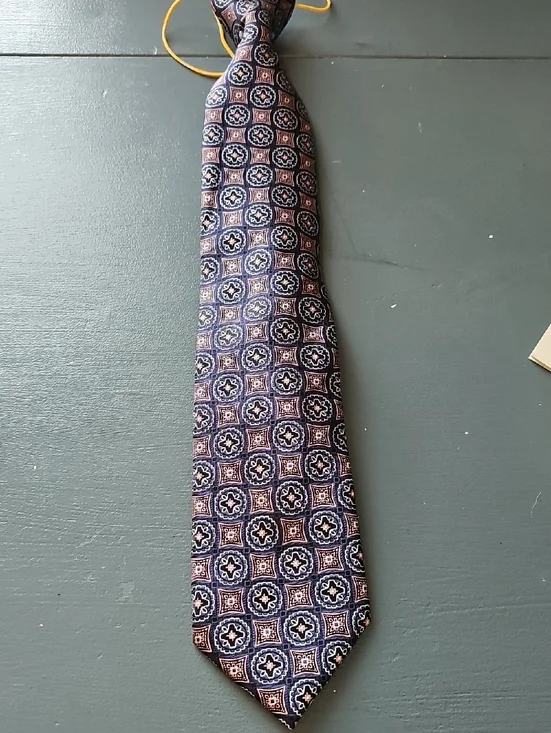 Alexander Julian Colours Geometric Medallion Tie Mens OS Blue Copper‎ Polyester