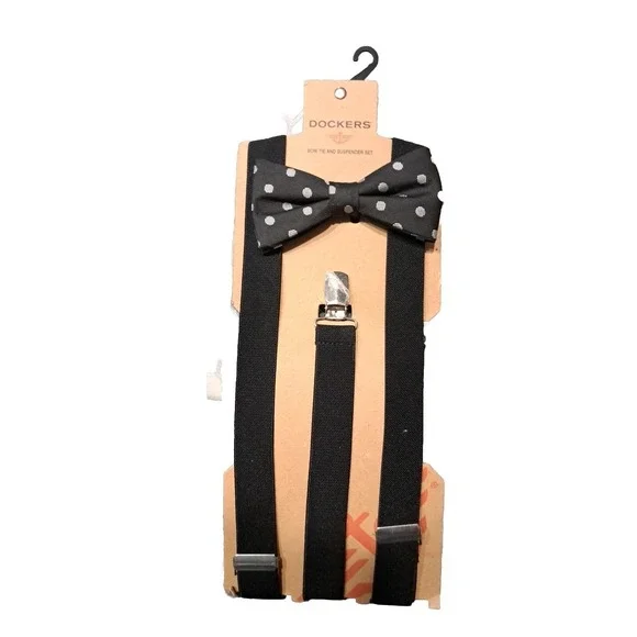 Dockers Bow Tie And Supenders Set Black