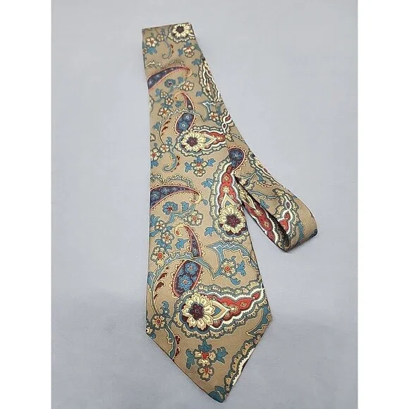 Vintage Gant 100% Silk Neck Tie Multicolor Paisley Paisley Floral
