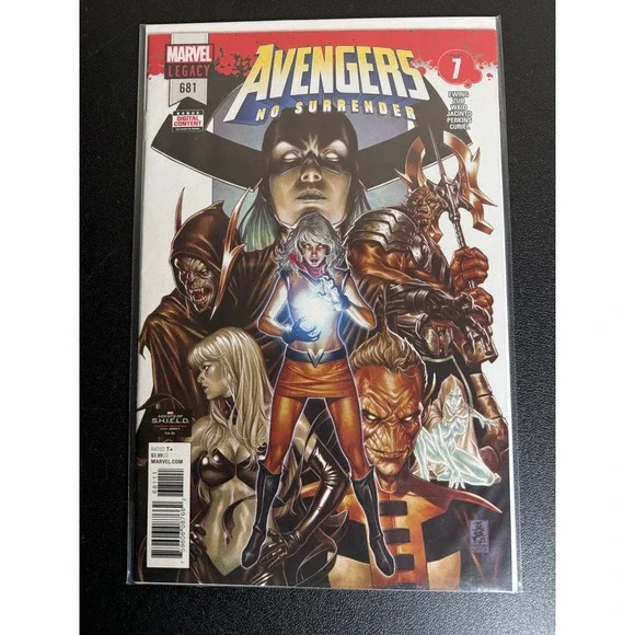 Marvel Legacy Avengers No Surrender Part 7 Issue‎ 681 Mark Brooks Cover 2018