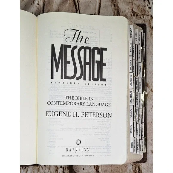The Message Bible in Contemporary English Two‎ toned Bonded Leather Peterson