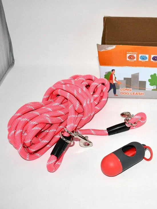 Lanwandeng 30FT Reflective Dog Training Leash, Heavy Duty, Pink, NWT