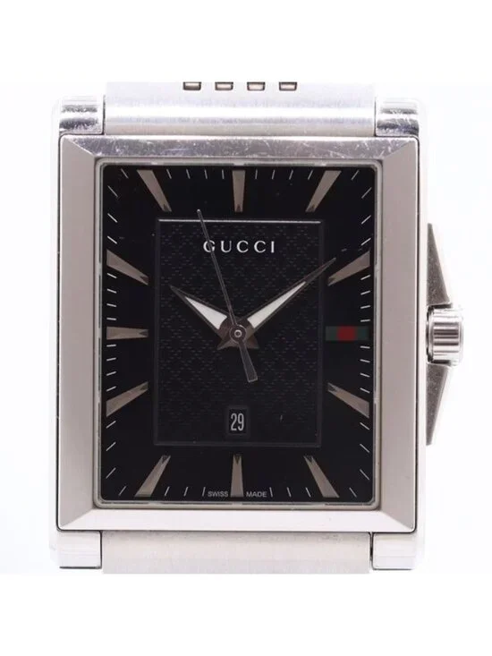 Gucci Timeless Rectangle 138.4 Quartz Date Black Dial Watch