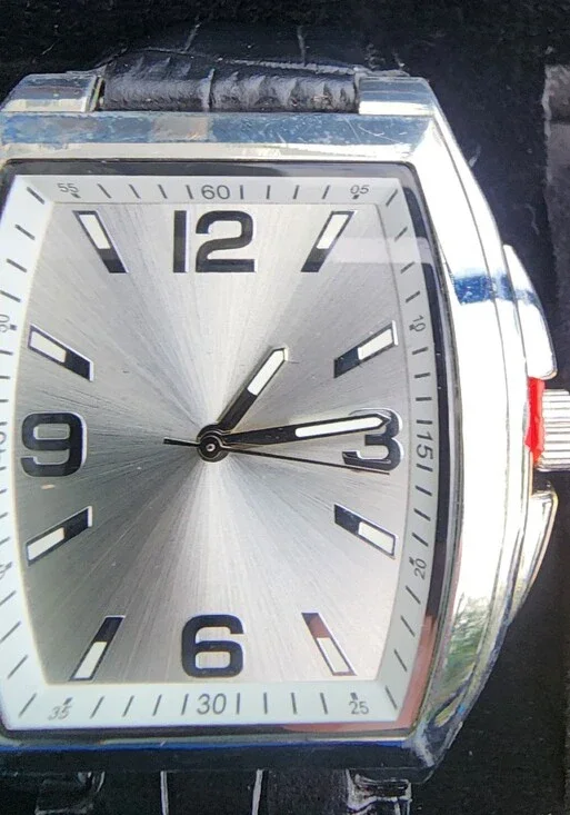 Silver Sunburst Dial Wristwatch