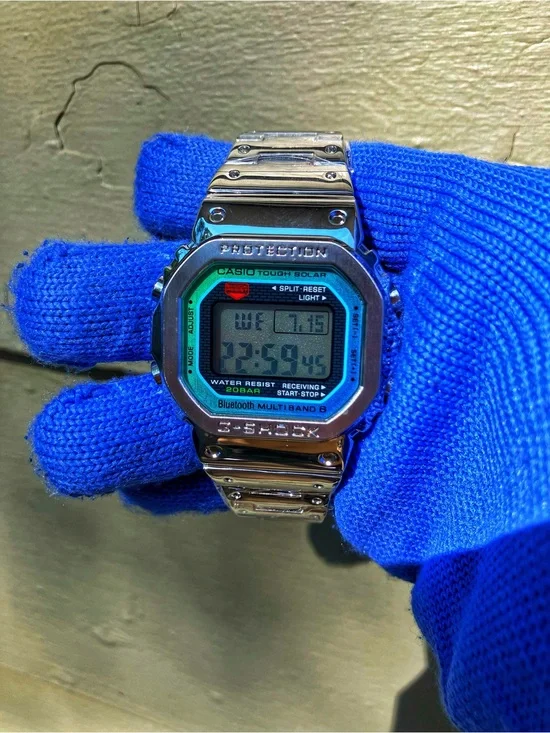Custom G Shock Silver Metal Style Colorway