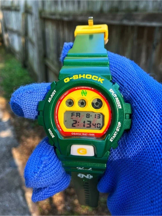 Custom G Shock Hawks Collab Green style colorway