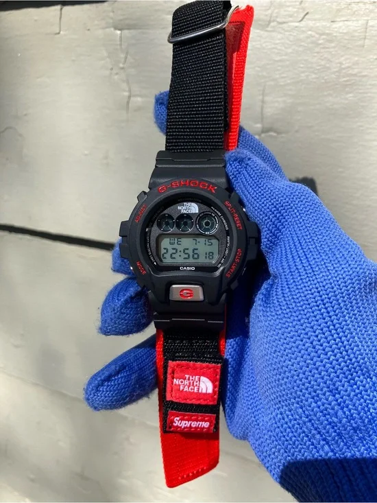 Custom G Shock Supreme Collab Red and Black Colorway