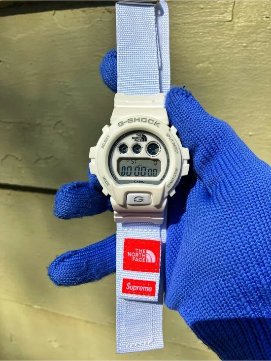 Custom G Shock Supreme Collab White and Red Colorway