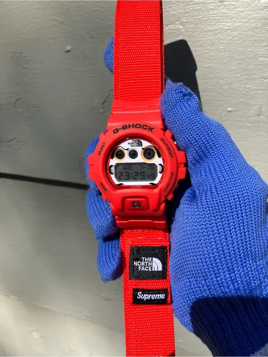 Custom G Shock Supreme Collab Red and Black Colorway