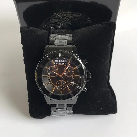 New Authentic VERSUS Versace Tokyo Chronograph Sport Watch – Black