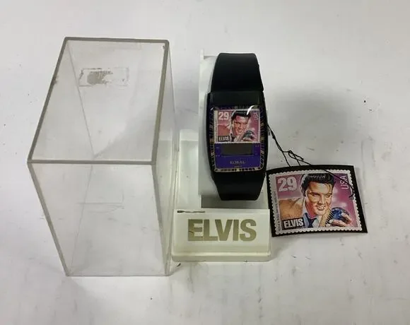 Vintage ELVIS PRESLEY STAMP Digital WATCH New In Box By KORAL 1992