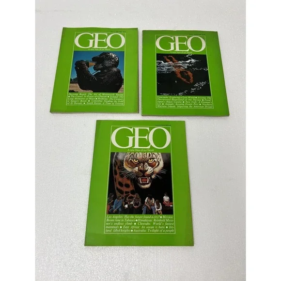 GEO Magazine Lot x3 March April 1980 Collector's Edition A NEW VIEW OF OUR WORLD