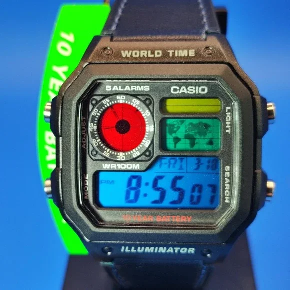 New!‎ 2026 Casio AE1200WH Royale World Time Stained Glass Dial Mens Quartz Watch