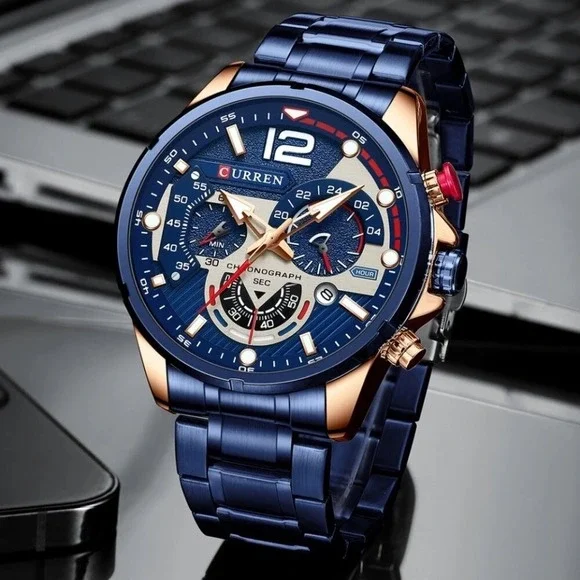 CURREN Chronograph Stylish Stainless‎ Steel Watch For Men
