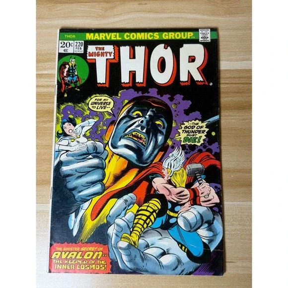 The Mighty Thor #220 Marvel Comic Book 1974 Bronze Age Avalon Key Issue