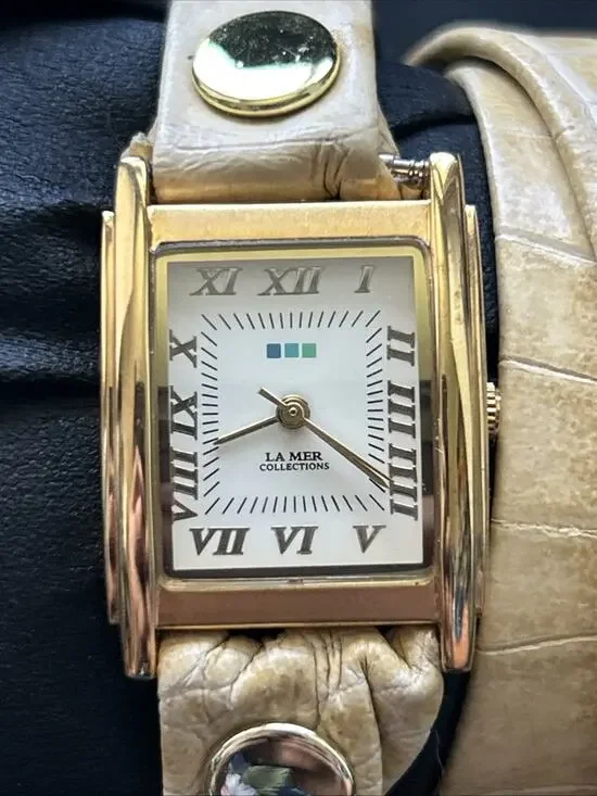 La Mer Gold Tone Women’s Wrap Style Quartz Watch