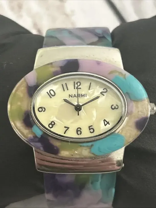 Narmi Multicolored Bezel And Band Women’s Cuff Watch