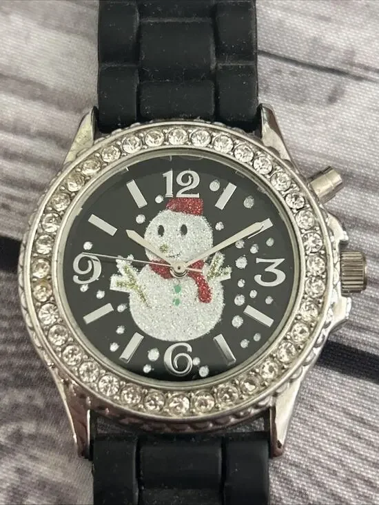 Christmas Snowman Silver Tone Women’s Quartz Watch